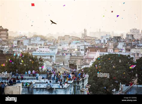 Kite Festival Or Uttarayan In Ahmedabad Gujarat India Stock Photo Alamy