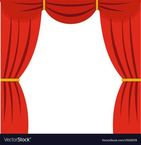 Curtain On Stage Icon Flat Style Royalty Free Vector Image