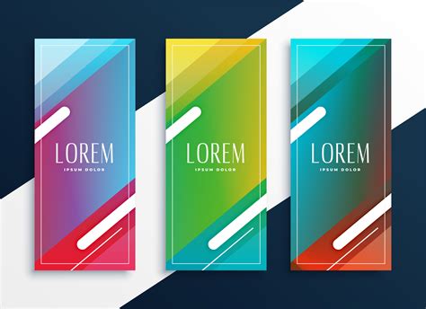 Vibrant Set Of Vertical Banners Set In Geometric Style Download Free