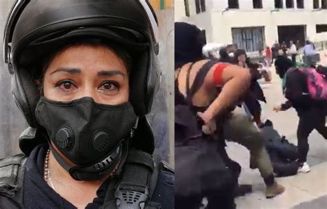 cdmx feministas golpean a mujer policía en marcha “contra ella Órale cvlera”