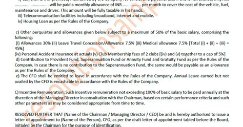 This letter confirms our offer of regular full time employment with (company name). Model Of Cfo Appointment Letter : Company Appointment ...