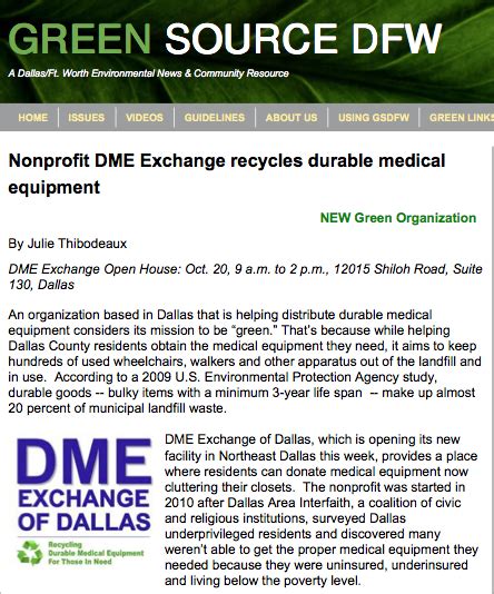 Nonprofit Dme Exchange Recycles Durable Medical Equipment Dfw Dme
