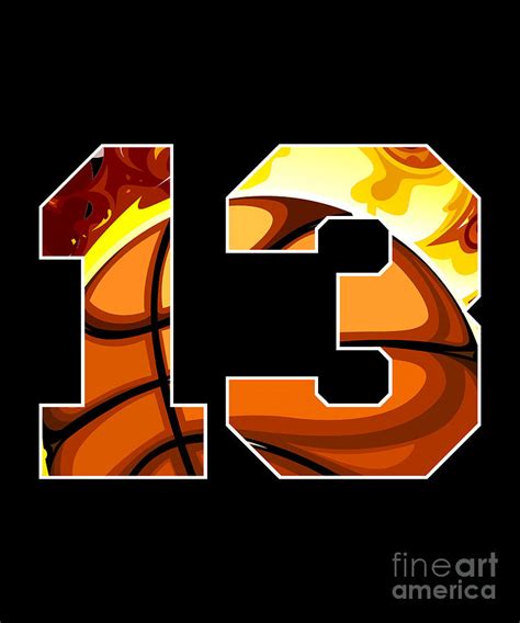 Boys Personalized Custom Number 13 Basketball Digital Art By Baby Grass