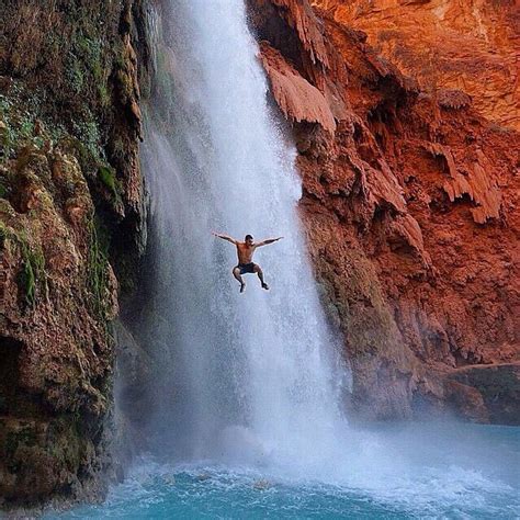 Wow Would You Dare Jumping Into Havasu Falls Arizona ️ ️ Picture By