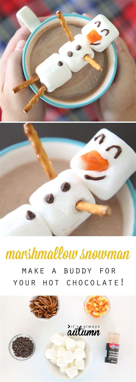 Marshmallow Snowman Make A Hot Chocolate Buddy Easy Christmas