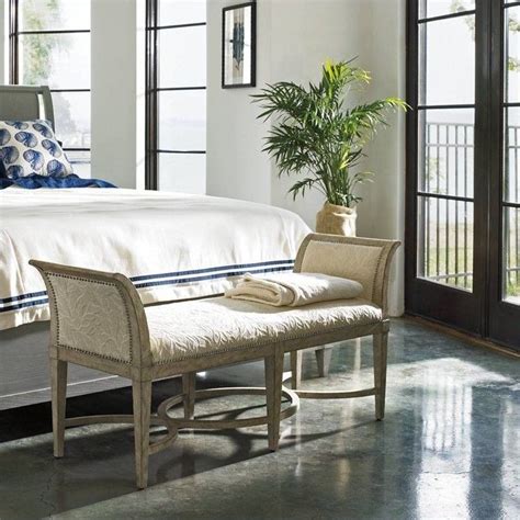 High quality and craftsmanship complete this fresh style with beautiful details such as turned legs, serpentine shapes. stanley coastal living resort surfside bed end bench in ...