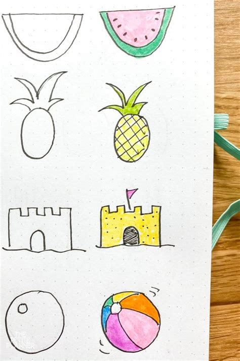 Step By Step Summer Doodles For Your Bullet Journal ⋆ The Petite Planner