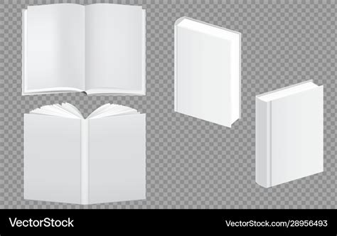 Set Blank Book Cover Template Closed And Open Vector Image