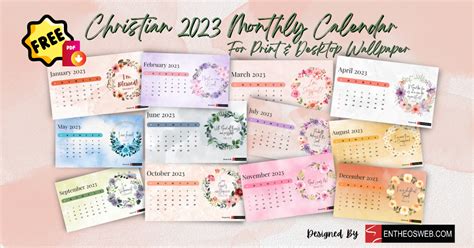 Christian Floral 2023 Calendar Desktop Wallpaper Entheosweb