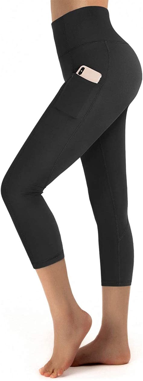 promover high waist yoga pants womens leggings with pockets tummy control 4 way stretch trousers