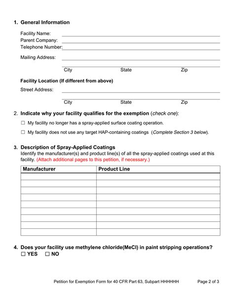 Mississippi Petition For Exemption Form For 40 Cfr Part 63 Subpart
