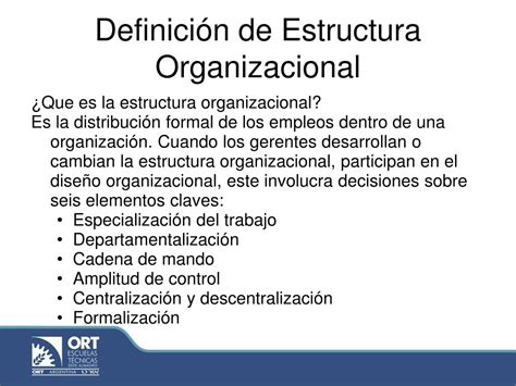 Ppt Definición De La Estructura Organizacional Powerpoint