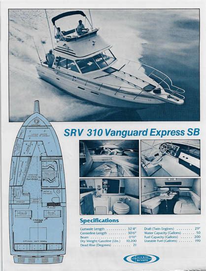 Sea Ray 310 Vanguard Express Sedan Bridge Specification Brochure 1982