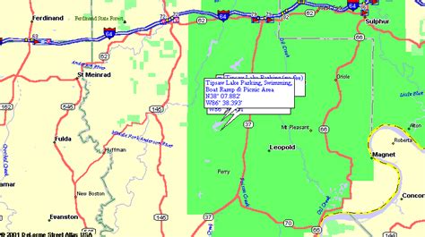 Map To Tipsaw Lake Trail In Hoosier National Forest In Indiana