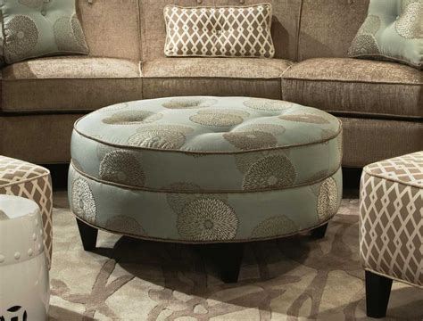 Both coffee tables and ottomans can offer a variety of storage options. Nice Cocktail Large Ottoman In Round Shape | Round storage ...