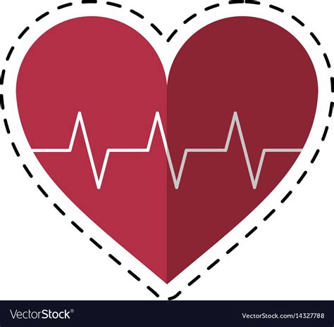 Cartoon Heart Pulse Rhythm Cardio Royalty Free Vector Image