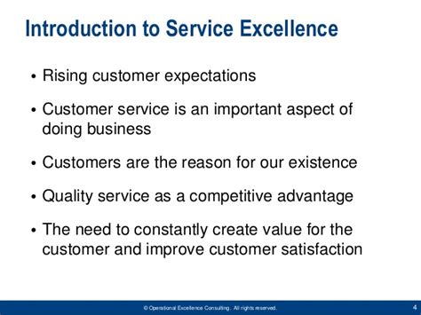 Delivering Service Excellence By Operational Excellence Consulting