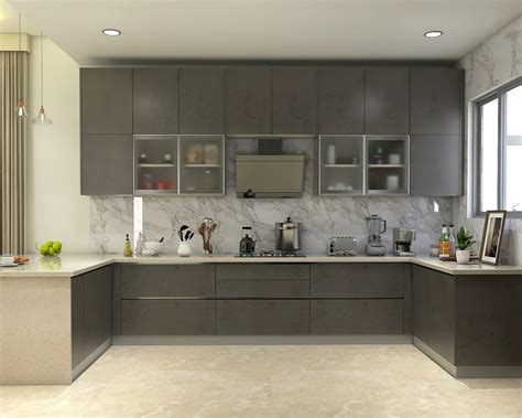 Wooden Modern U Shaped Modular Kitchen Service At Rs 1500sq Ft In