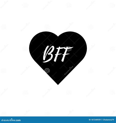 Bff Or Best Friends Forever Sign Icon Vector Lettering Illustration On