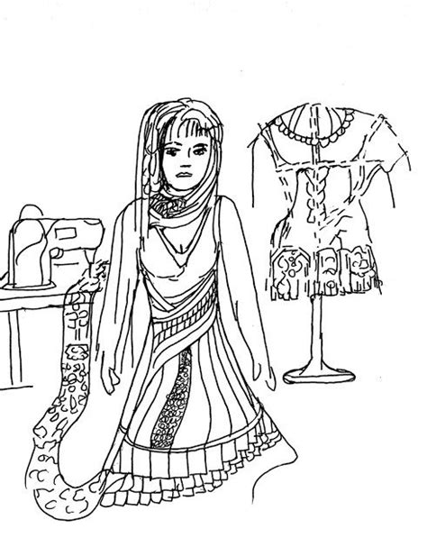 40+ sewing coloring pages for printing and coloring. Seamstress Dress, Sewing in the Mediterranean: Printable ...