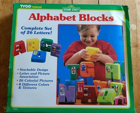 1996 Tyco Toddler Sesame Street Alphabet Blocks New Childrens Learning