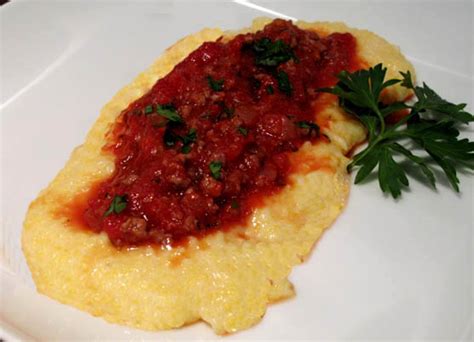 Creamy Parmesan Polenta With Tomato Meat Sauce Cook Like James