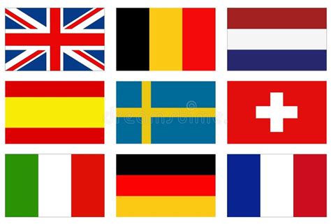Bandiere Europee Bandiere Degli Stati Sovrani Europei Illustrazione