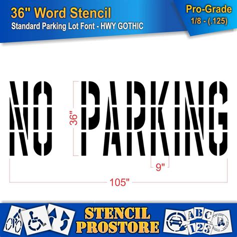 Buy Pavement Marking Stencils 36 Inch No Parking Stencil 36 X 105 X