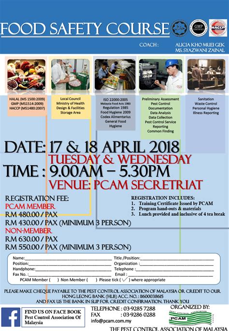 List of all food handler and safety training courses in kuala lumpur, malaysia. Food Safety Course | Pest Control Association of Malaysia