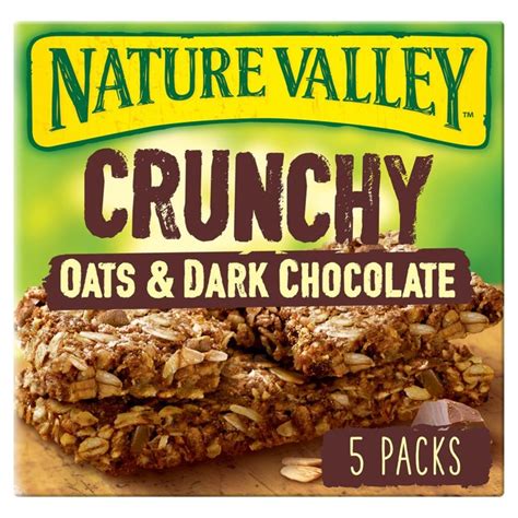 Jan 24, 2018 · ingredients. Nature Valley Crunchy Granola Bars Oats & Dark Chocolate 5 ...