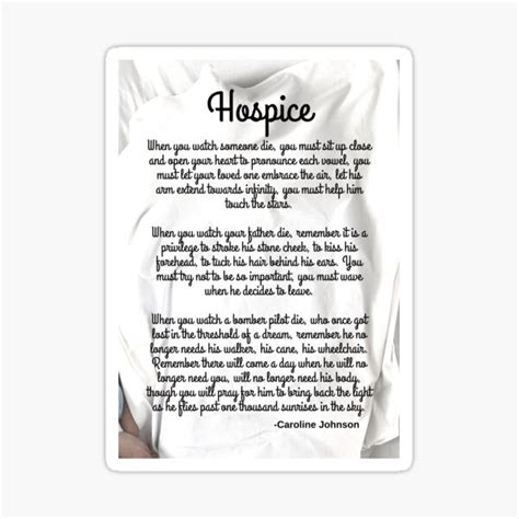 Hospice Poem By Caroline Johnson Sticker For Sale By Caregiverology