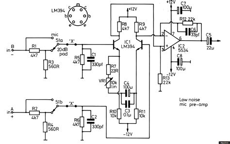 Simple Mic Preamp Circuit Diagram