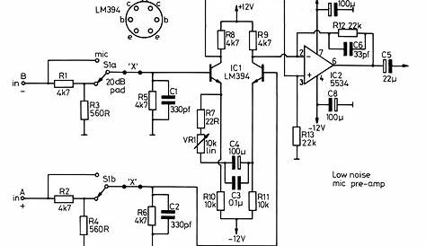 microphone preamplifier circuit diagrams