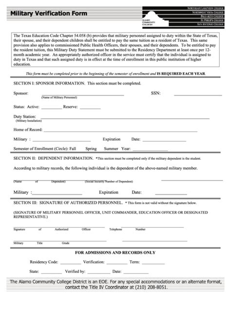 Top 5 Military Verification Form Templates Free To Download In Pdf