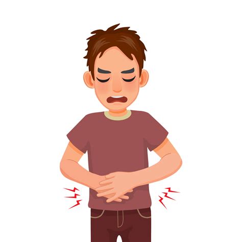 Joven Que Sufre De Dolor De Estómago Diarrea Problemas De Indigestión
