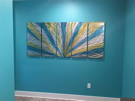 Enjoy free and fast shipping. Radiance Blue Yellow 36x79 - Metal Wall Art Abstract ...