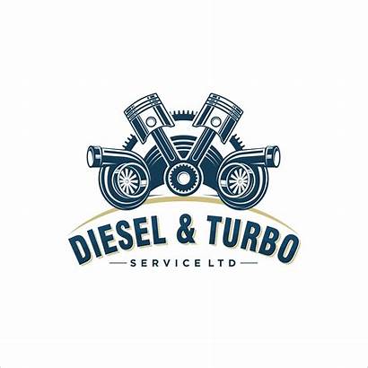 Turbo Diesel Piston Automotive Racing Logotipo Desain