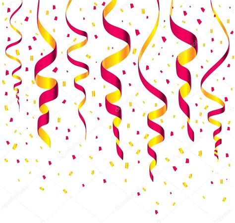 Streamers And Confetti Background Vector — Stock Vector © Marbom 136517852