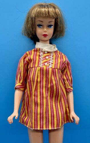 1970s Vintage Barbie Clone Maddie Mod Orange Red Outfit Sleepy Stripes