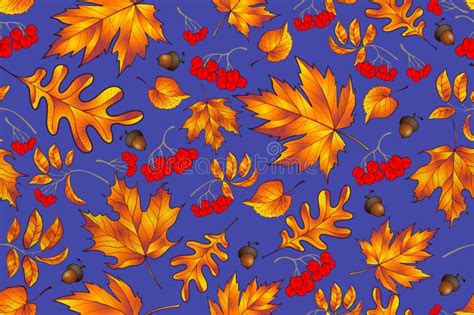 Autumn Seamless Pattern With Leaf Autumn Leaf Background Abstract