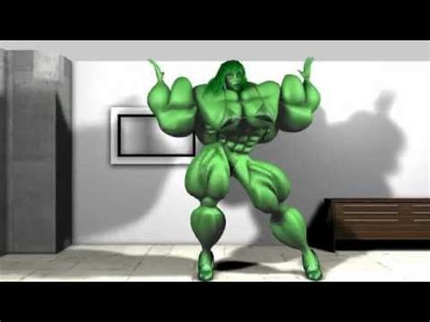 3d Animation Green Jenny The Female Bodybuilder Leg Flexing YouTube