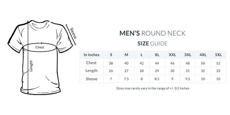 T-Shirt Size Guide/Chart