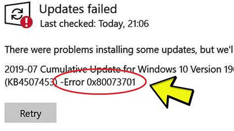 Fix Error 0x80073701 When Updating To Windows 1909 Youtube