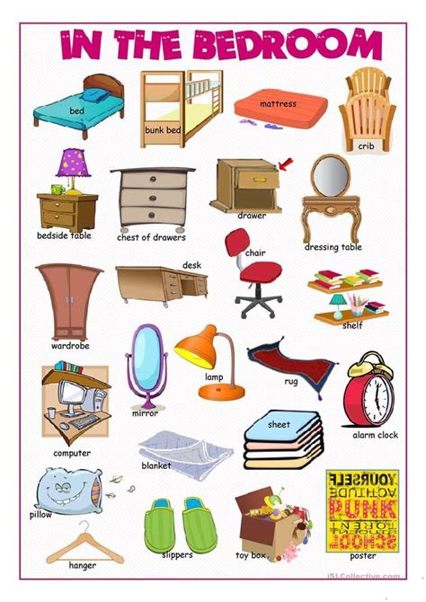 In The Bedroom Picture Dictionary Worksheet Free Esl Printable