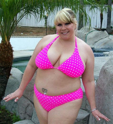 Basic Plus Size Bikini Fatkini In Hot Pink Polka Dots Low Rise