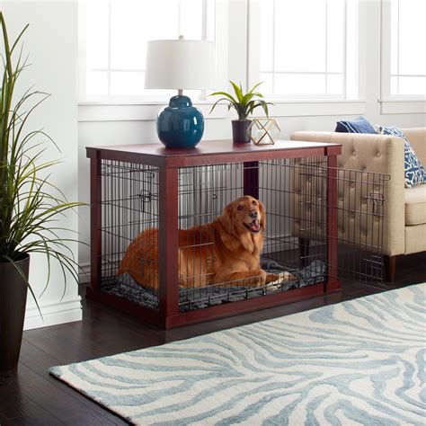 There are furniture type dog kennels (like these dog crate tables), but they are expensive! table over dog crate - Google Search | Diy dog crate, Dog ...
