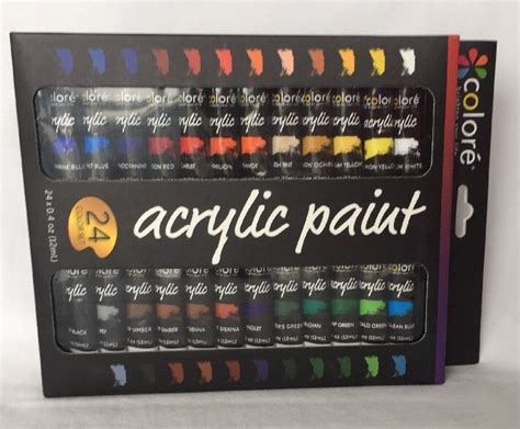 Colore Acrylic Paint Set 24 Colors 24 Color Set 04 Oz Each Paint