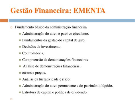 Ppt Gest ão Financeira Powerpoint Presentation Free Download Id