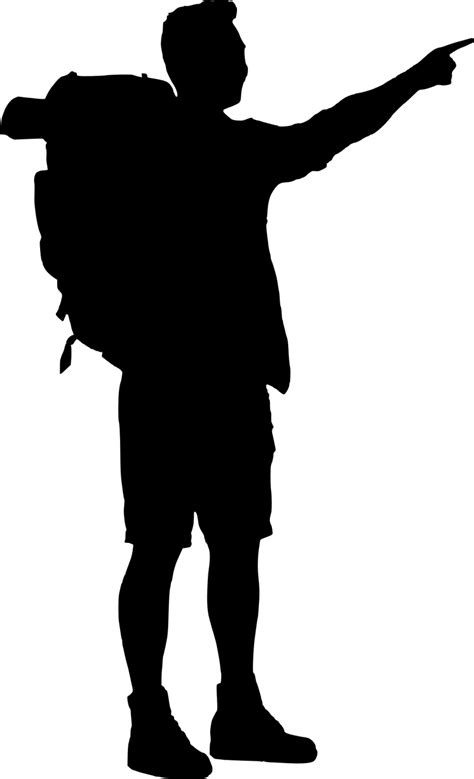 Hiker Vector Tourist Transparent & Png Clipart Free - Silhouette