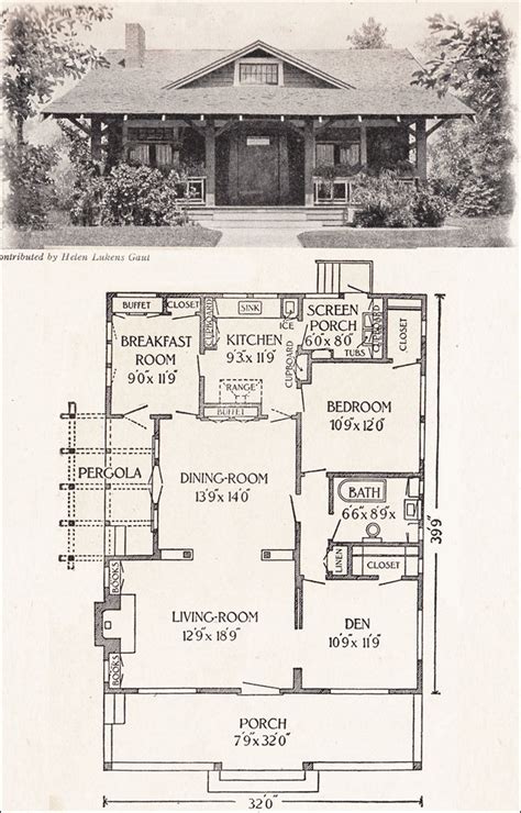 1916 California Bungalow 1200 Sq Ft Helen Lukens Gaut Old House